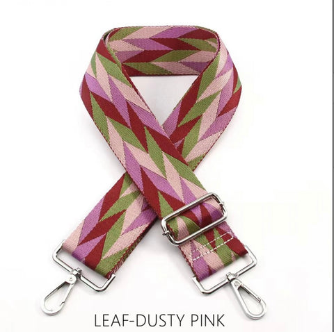 Interchangeable bag strap-leaf Pink