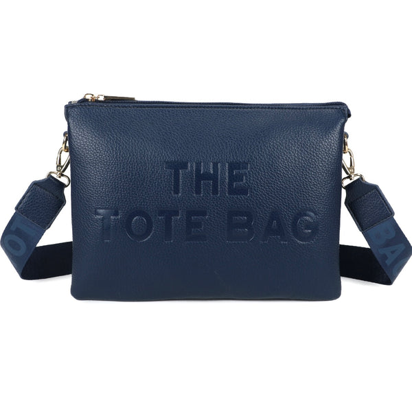 Tote crossbody bag with triple compartments-Navy