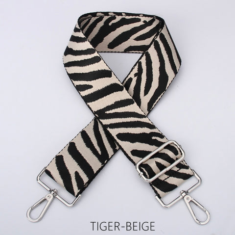 Interchangeable bag strap -Tiger  black/beige