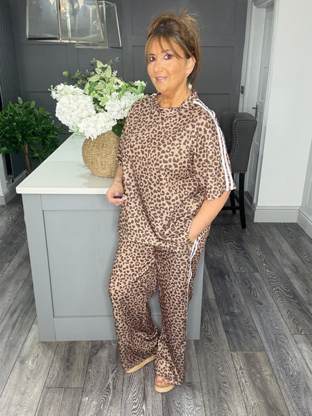 Leopard stripe Co-ord set-Mocha