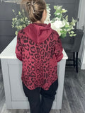 Wine leopard scuba hoody