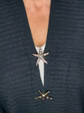 Super soft ribbed star  cardigan-Black