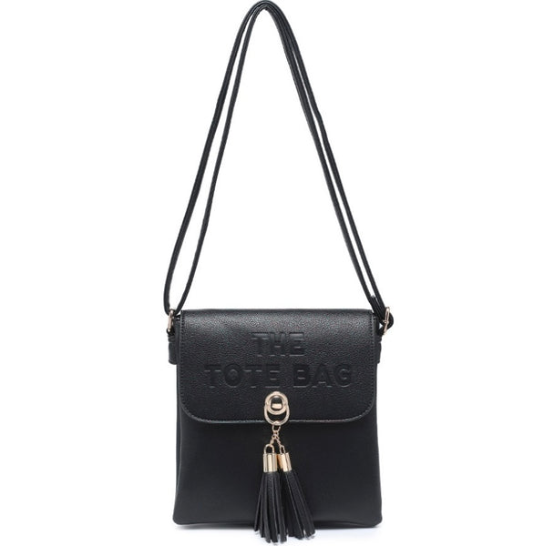 Tassel Tote crossbody bag-Black