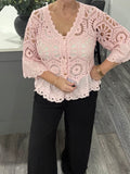 Rachel crochet top-Pink