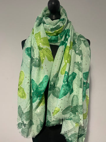 Spring flower scarf in Green multi