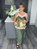 Tuscany satin vest-Khaki