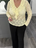 Bianca stretch lace top-Lemon