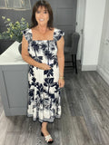 Bali bandeau midi dress-Navy