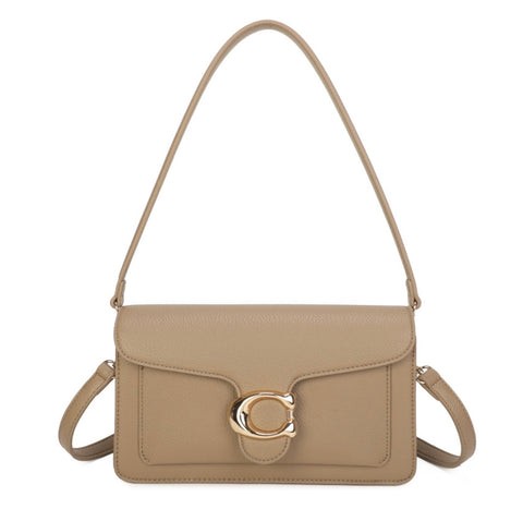 Flap shoulder/crossbody bag-Beige