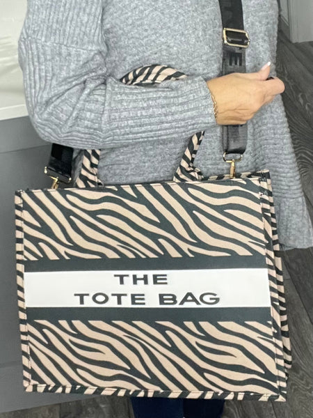 Large Tote bag-Zebra