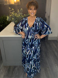 Tia dress-Blue abstract