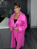 Lottie waterfall soft boucle coat-Fuchsia