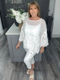 Fern paisley embroidered top-White