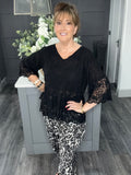 Valencia lace tunic-Black