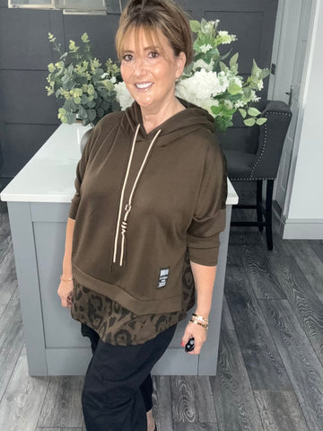 Chocolate leopard scuba hoody