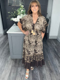Sahara tassel dress-Chocolate/Gold