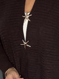 Super soft ribbed star cardigan- Chocolate