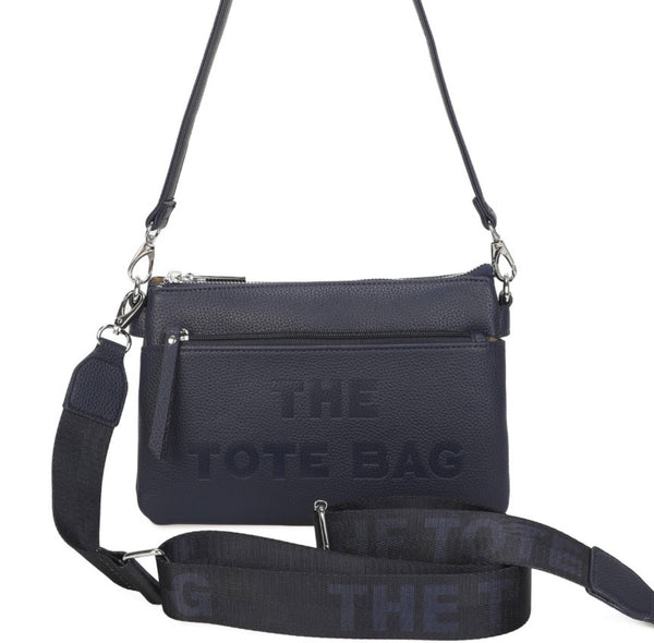 Navy multi compartment crossbody Tote bag