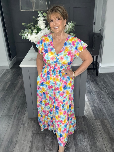 Summer flower tiered Maxi