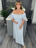 Ditsy flower maxi-Blue