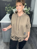 Mocha leopard scuba hoody