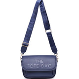 Tote flap front crossbody/shoulder bag-Navy
