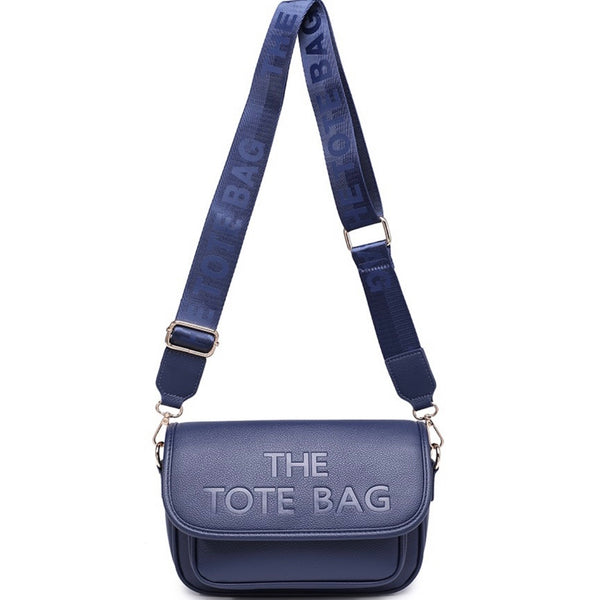 Tote flap front crossbody/shoulder bag-Navy