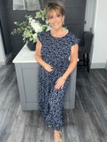 Navy ditsy flower maxi