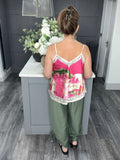 Tuscany satin vest-Fuchsia