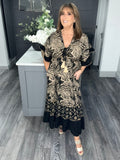 Sahara tassel dress-Black/Gold