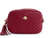 Merlot quilted crossbody bag
