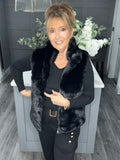 Lottie faux fur gilet-Black