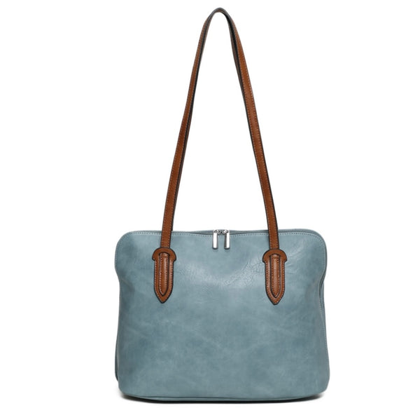 Two tone shoulder bag-Blue