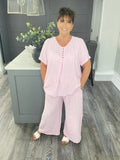 Carlie stripe Co-ord-Pink