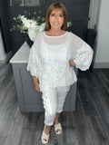 Fern paisley embroidered top-White