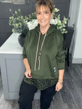 Khaki leopard scuba hoody