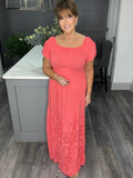 Gabriella dress-Coral