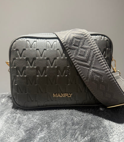 Double zipper crossbody bag-Grey