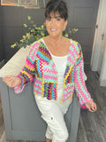 Rainbow crochet cardigan