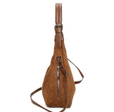 Soft faux suede slouchy shoulder bag-Tan