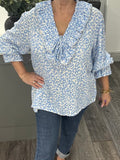 Olivia leopard top-Blue