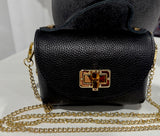 Italian leather smart crossbody bag-Black