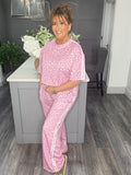 Leopard stripe Co-ord set-Pink