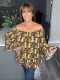 Frill layered hem top -Lime