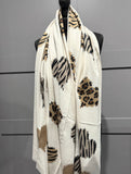 Super soft wool blend heart scarf-Beige