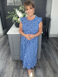 Cobalt Blue ditsy flower Maxi