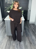 Paloma curve fit two piece set-Chocolate