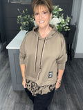 Mocha leopard scuba hoody