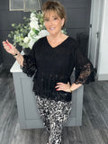Valencia lace tunic-Black