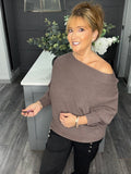 Sophia soft knit sweater-Mocha